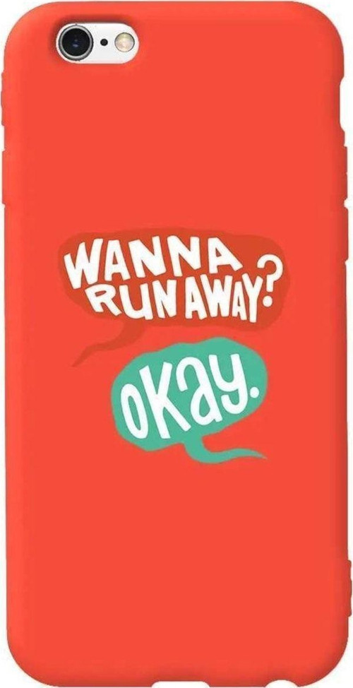 iphone 6S Turuncu Renkli Silikon Telefon Kılıfı - Wanna Run Away?
