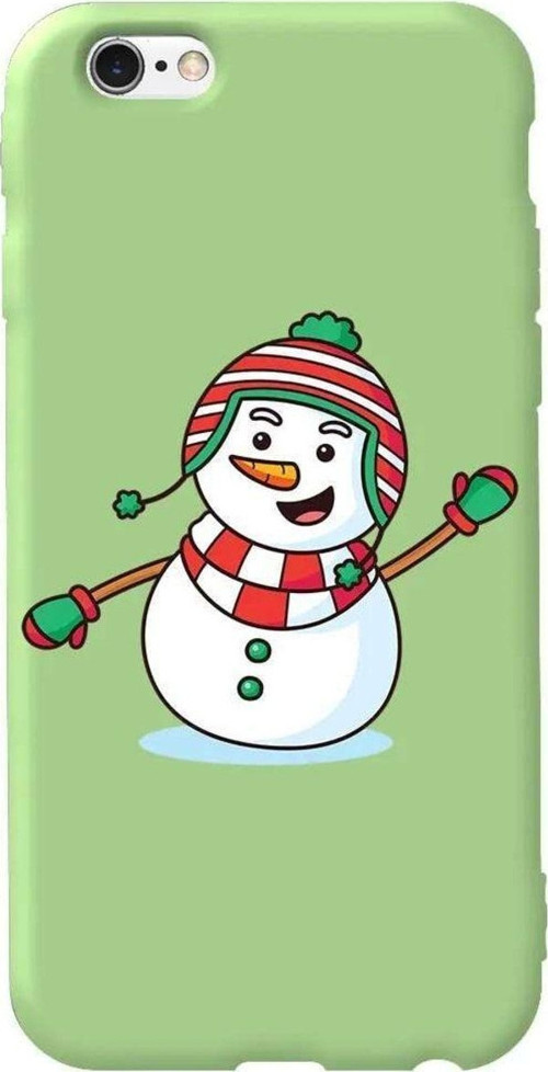 iphone 6S Plus Uyumlu Açık Yeşil Renkli Silikon Telefon Kılıfı - Snowman 2