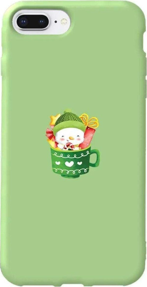 İphone 7 Plus Açik Yesil Renkli Silikon Telefon Kılıfı - A Cup Of Xmas 8