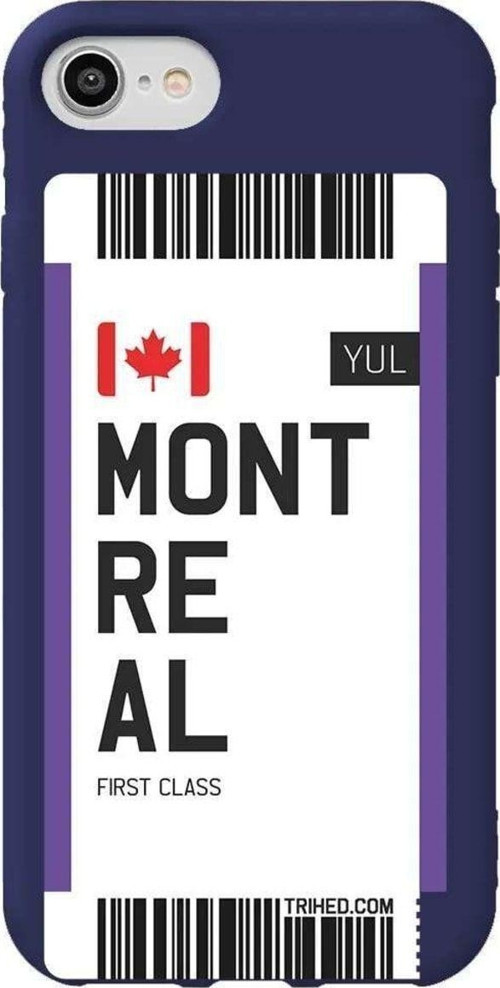 İphone 7 Lacivert Renkli Silikon Telefon Kılıfı - Montreal Bileti
