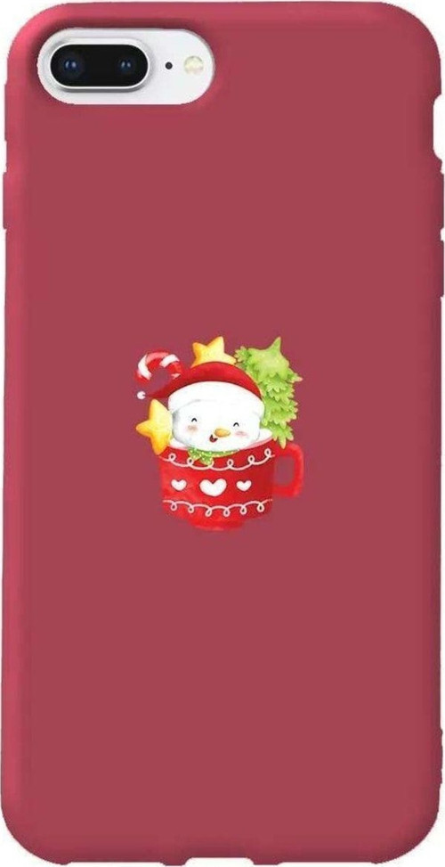 İphone 7 Plus Bordo Renkli Silikon Telefon Kılıfı - A Cup Of Xmas 4