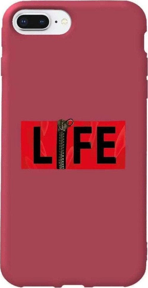 İphone 7 Plus Bordo Renkli Silikon Telefon Kılıfı - Life