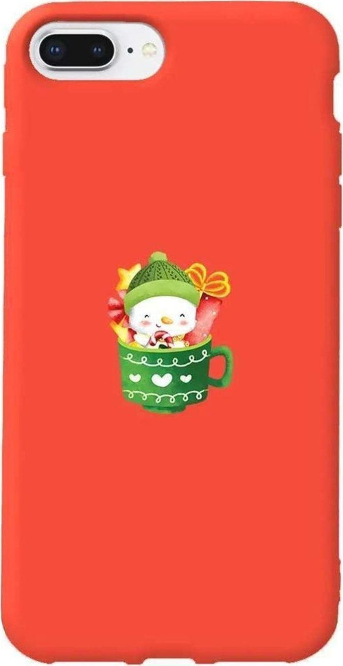 İphone 7 Plus Turuncu Renkli Silikon Telefon Kılıfı - A Cup Of Xmas 8