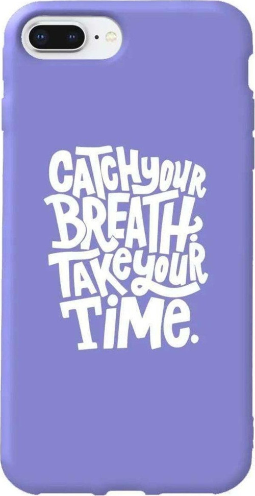 İphone 7 Plus Uyumlu Lila Renkli Silikon Telefon Kılıfı - Catch Your Breath