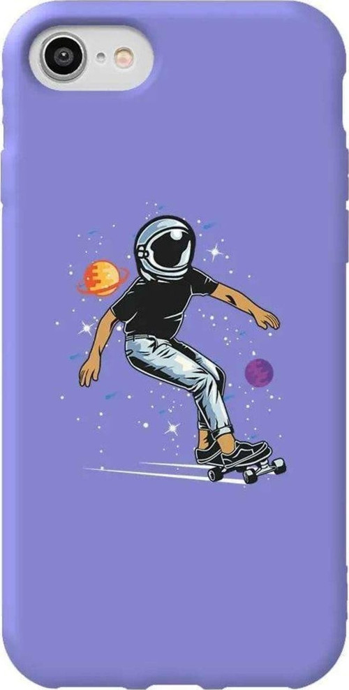 İphone 8 Lila Renkli Silikon Telefon Kılıfı - Kraterde Kaykay