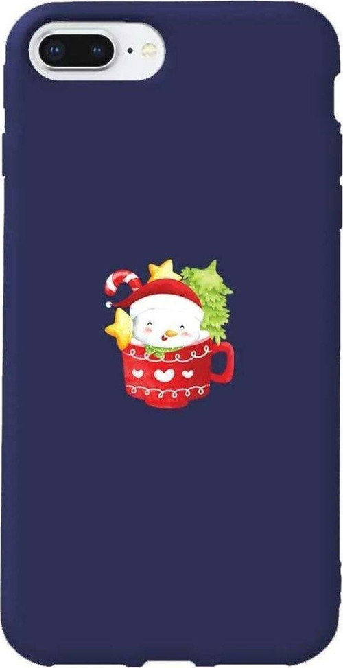 iphone 8 Plus Lacivert Renkli Silikon Telefon Kılıfı - A Cup Of Xmas 4