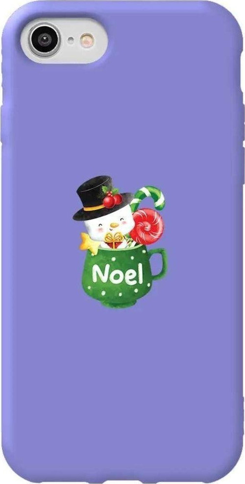 iphone 8 Plus Lila Renkli Silikon Telefon Kılıfı - A Cup Of Xmas 3