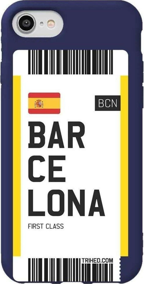 iphone Se 2020 Lacivert Renkli Silikon Telefon Kılıfı - Barcelona Bileti