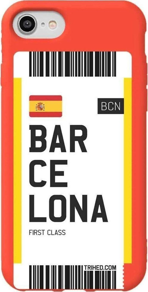 iphone Se 2020 Turuncu Renkli Silikon Telefon Kılıfı - Barcelona Bileti