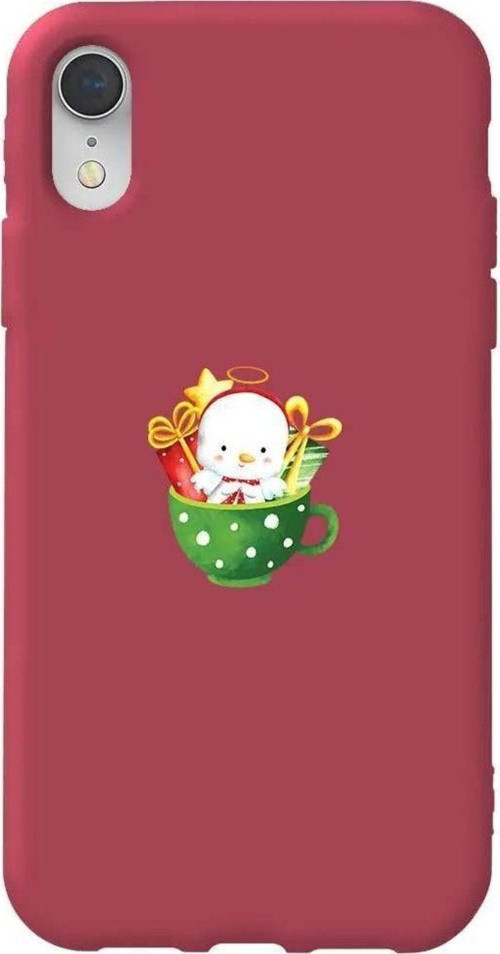 İphone XR Bordo Renkli Silikon Telefon Kılıfı - A Cup Of Xmas 6