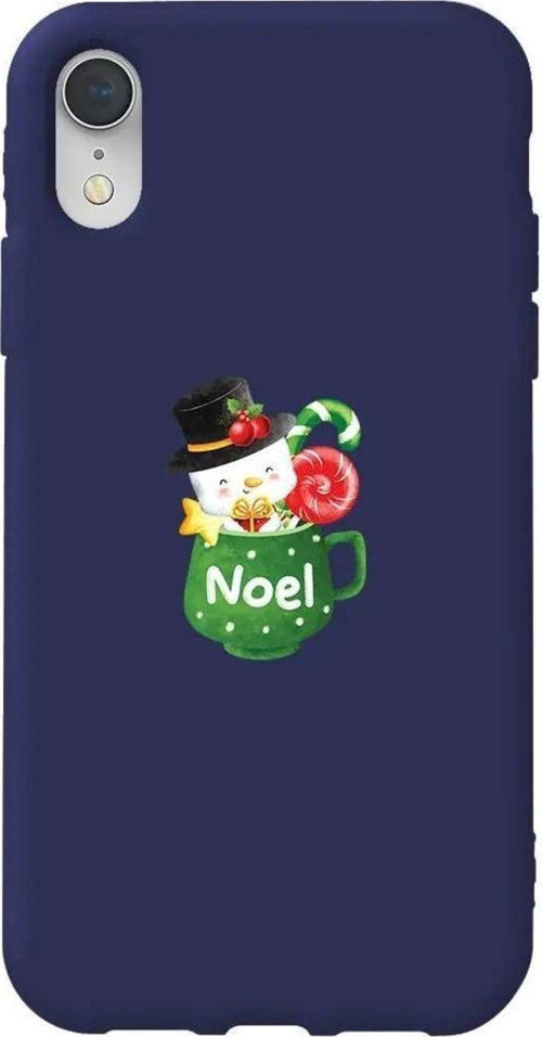 İphone XR Lacivert Renkli Silikon Telefon Kılıfı - A Cup Of Xmas 3