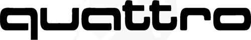 Audi Quattro İçin Uyumlu Aksesuar Oto Sticker Siyah 2 Adet 30 x 5 Cm