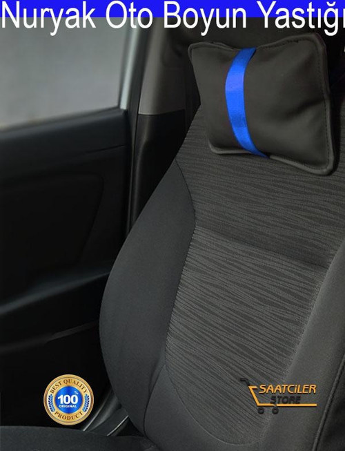 Chevrolet Oto Modellerine Uygun Koltuk Boyun Yastığı Mavi Şerit 2 Adet