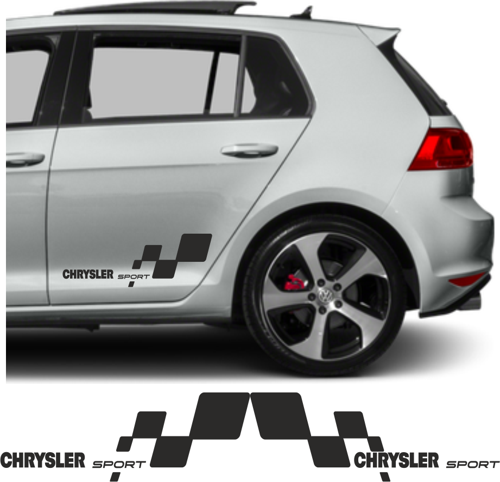 Chrysler Tüm Modelleri İçin Uyumlu Aksesuar Yan Sport 28 x 13 Cm
