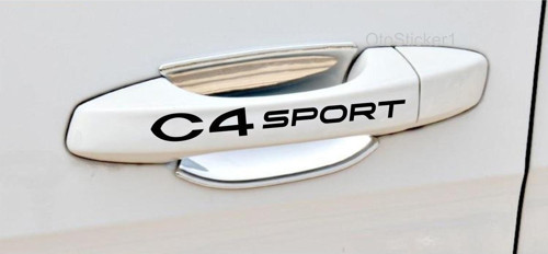Citroen C4 İçin Uyumlu Aksesuar Sport Kapı Kolu Sticker Set 8 Adet 10 x 1,5 Cm