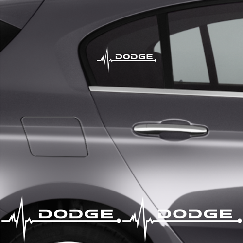 Dodge Tüm Modelleri İçin Uyumlu Aksesuar Oto Ritim Sticker 2 Adet 20 x 9 Cm