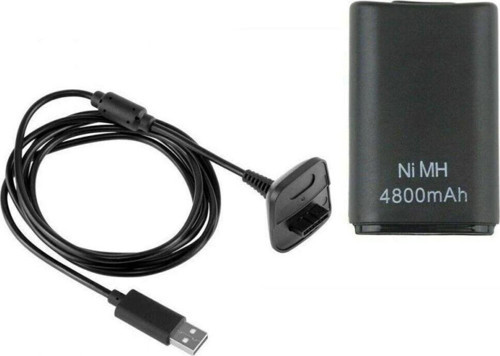 Xbox 360 Kontroller Için 4800 Mah Şarjlı Nı-Mh Pil Ve Kablo Seti
