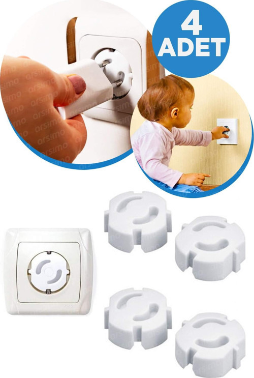Priz Güvenlik Emniyet Kapağı Bebek Çocuk Koruyucu Set (4 ADET)
