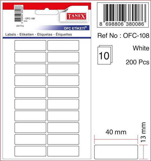 OFIS ETIKETI OFC-108 BEYAZ - (30 Adet)