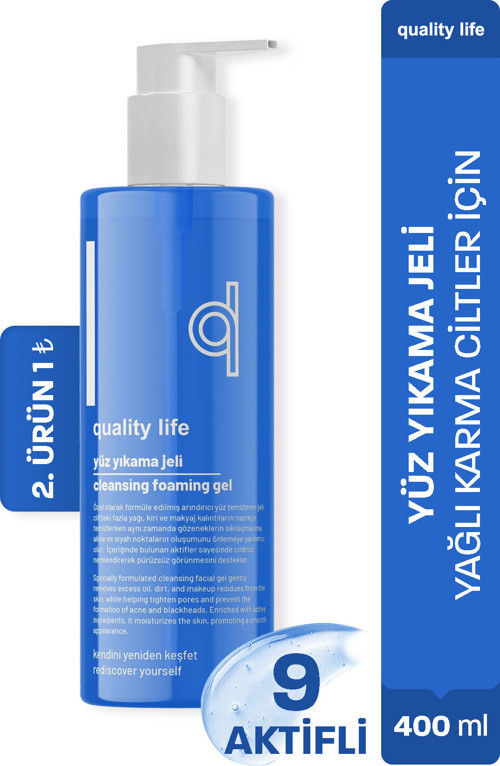 Yüz Temizleme Jeli 400 ML Yağlı Karma Ciltler İçin Sivilce Ve Akne Karşıtı Siyah Nokta Yıkama Jeli