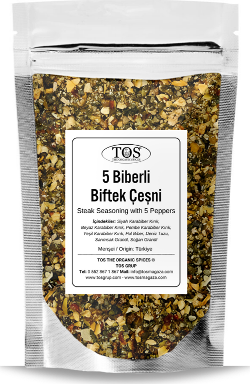 5 Biberli Biftek Çeşni 100 gr Five Pepper Steak Seasoning - Premium Quality | Baharat Karışımı