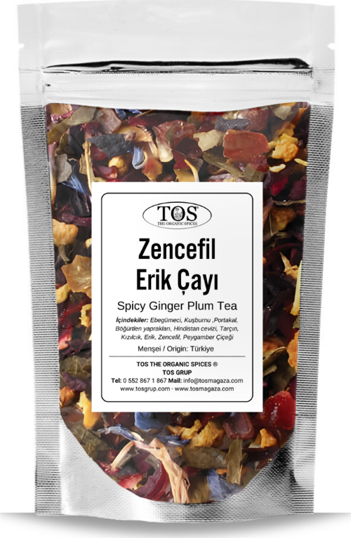 Baharatlı Zencefil Erik Çayı 100 gr (1. Kalite) Spiced Ginger Plum Tea