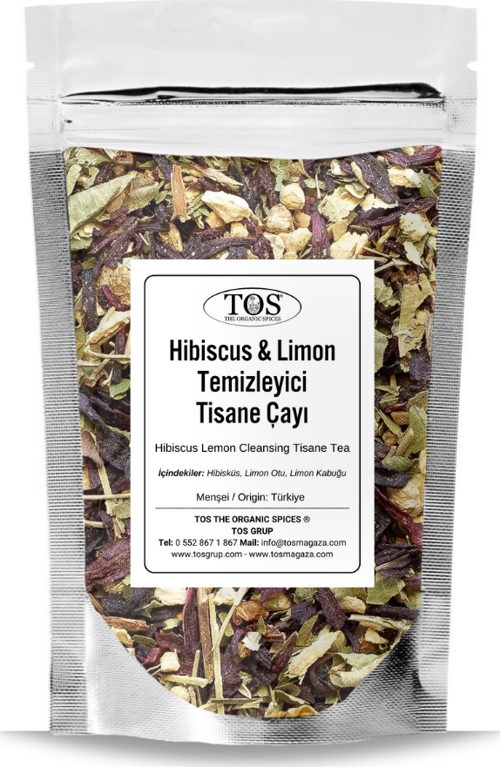 Hibiscus Limon Temizleyici Tisane Çayı 100 gr (1. Kalite) Hibiscus Lemon Cleansing Tisane Tea