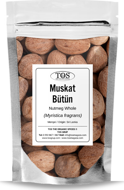 Muskat Bütün 500 gr (1. Kalite) Myristica fragrans / Hint Cevizi, Nutmeg Whole