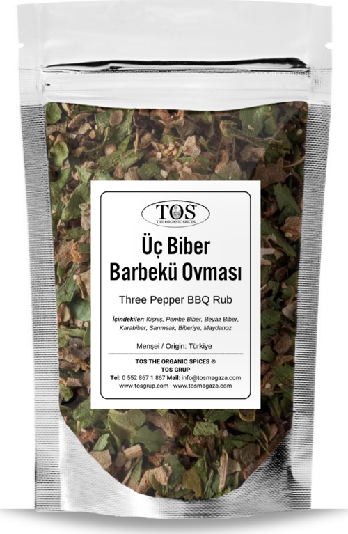 Üç Biber Barbekü Ovması 500 gr Three Pepper BBQ Rub - Premium Quality | Baharat Karışımı