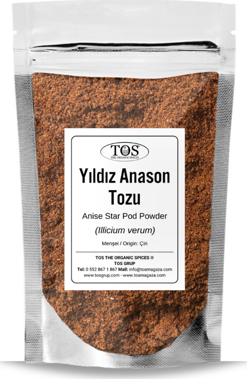 Yıldız Anason Tozu 500 gr (1. Kalite) Illicium verum / Çin Anasonu, Star Anise Ground