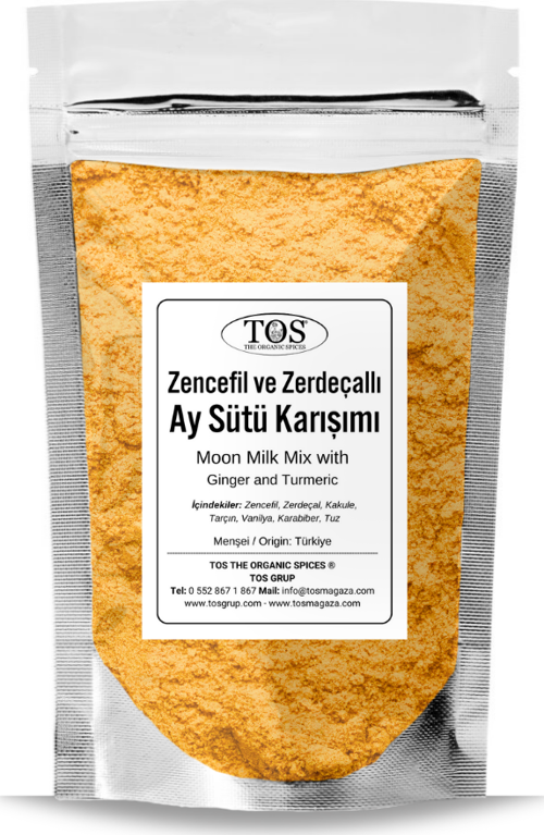 Zencefil ve Zerdeçallı Ay Sütü Karışımı 100 gr (1. Kalite) Ginger and Turmeric Moon Milk Blend