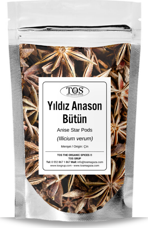 Yıldız Anason Bütün 50 gr (1. Kalite) Illicium verum / Çin Anasonu, Star Anise Whole