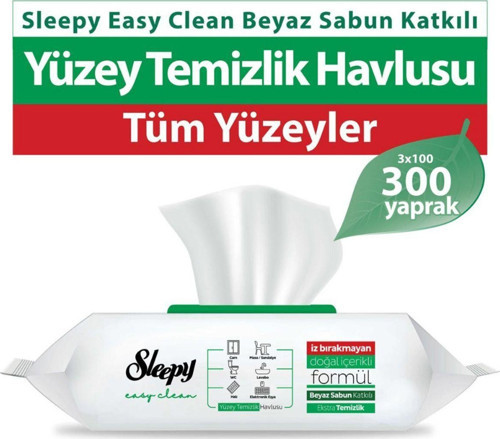 Easy Clean Beyaz Sabun Katkılı Yüzey Temizlik Havlusu 3X100 (300 Yaprak) Intermop Slim Cam Bezi
