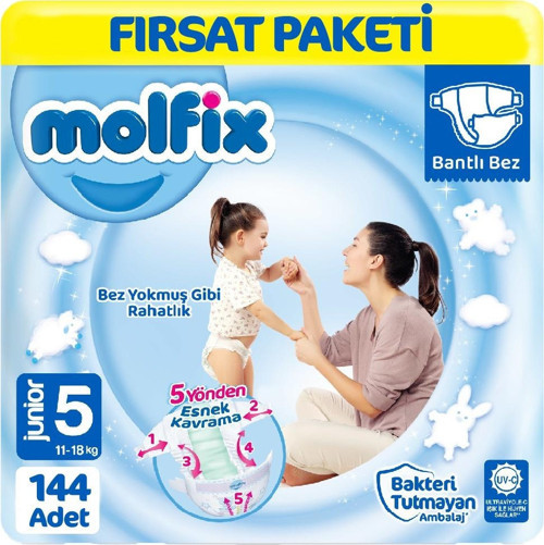 Bebek Bezi 5 Beden Fırsat Paketi 48x3 144 Adet