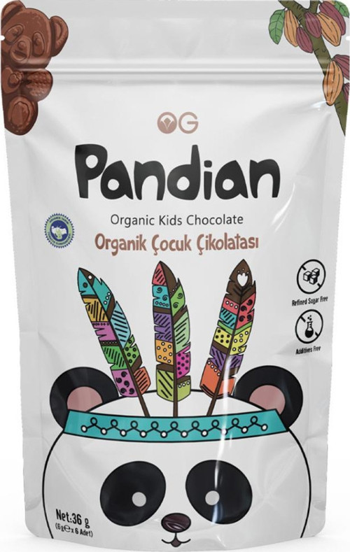 Pandian Organik Çocuk Çikolatası (36 Gr x 6 Adet)