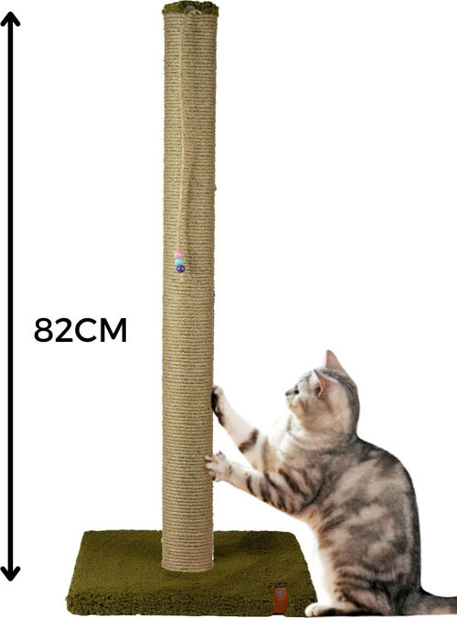 82 cm Lüx Tırmalama Tahtası Catnipli Jüt Tırmalama Yeşil