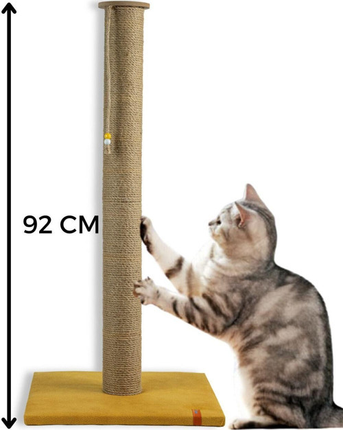 90 cm Büyük Kedi Tırmalam Tahtası Catnipli Uzun Tırmalama Tahtası Sarı