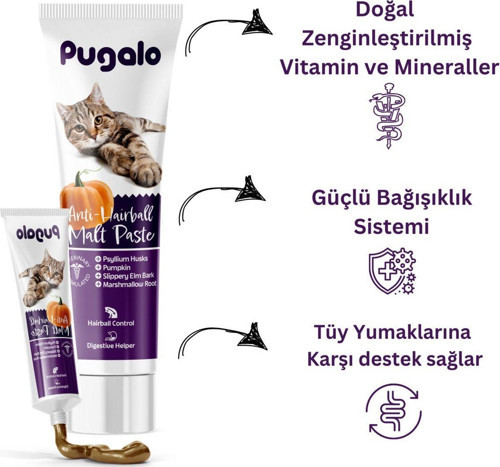 Hairball Malt Paste Kediler Için Tüy Yumağı Önleyen Vitamin Katkılı Malt Macun 100 Ml