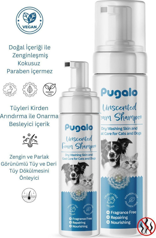Köpekler Için Kokusuz Hassas Ciletlere Uygun Kuru Köpük Şampuan 250 Ml