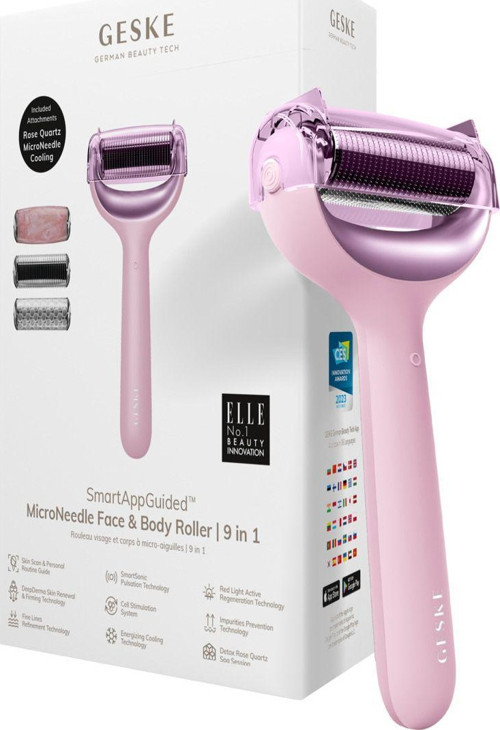 Dermaroller Cihaz (Mikro İğneli, Buz Başlığı, Pembe Kuvars Başlıklı) | MicroNeedle Face & Body Roller