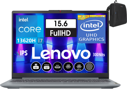 Ideapad Slim 3 15IRH8 Intel Core I7-13620H 16GB 1tb SSD UHD Graphics WINDOWS11HOME 15.6" Fhd IPS Taşınabilir Bilgisayar 883EM008NTR06 + Zetta Çanta