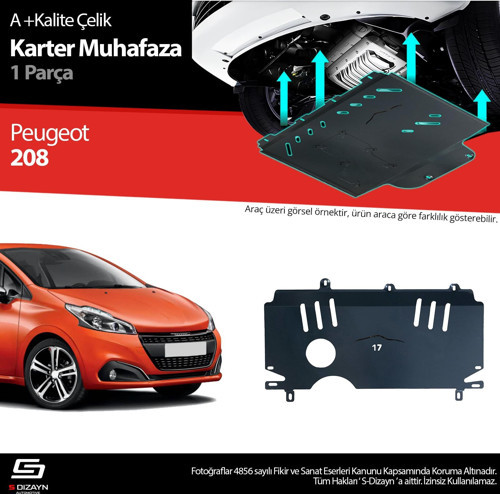 Peugeot 208 Çelik Karter Muhafaza Koruma 2012-2019 A+ Kalite