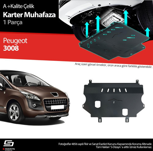 Peugeot 3008 Çelik Karter Muhafaza Koruma 2009-2016 A+ Kalite
