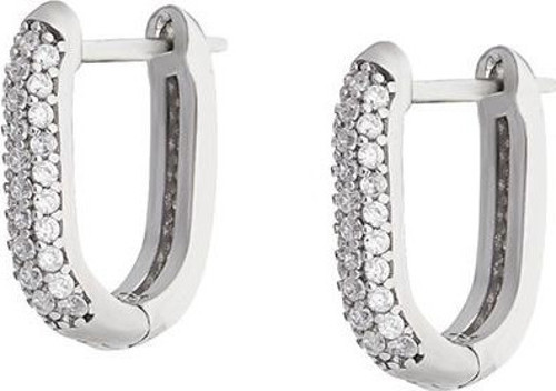 Starlight Diamond Mikro Zirkon Taşlı U Tasarım 925 Ayar Gümüş Küpe