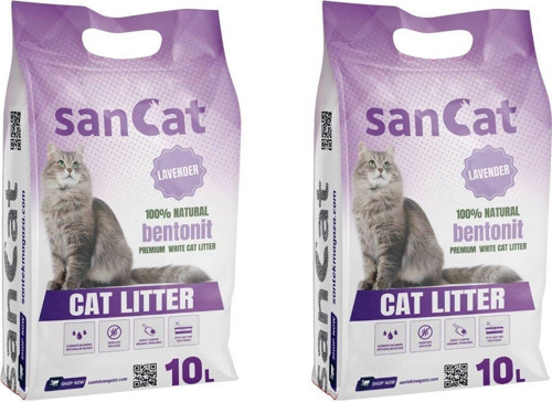 Lavanta Kokulu Premium Beyaz Kedi Kumu 10 Lt. X 2 Adet