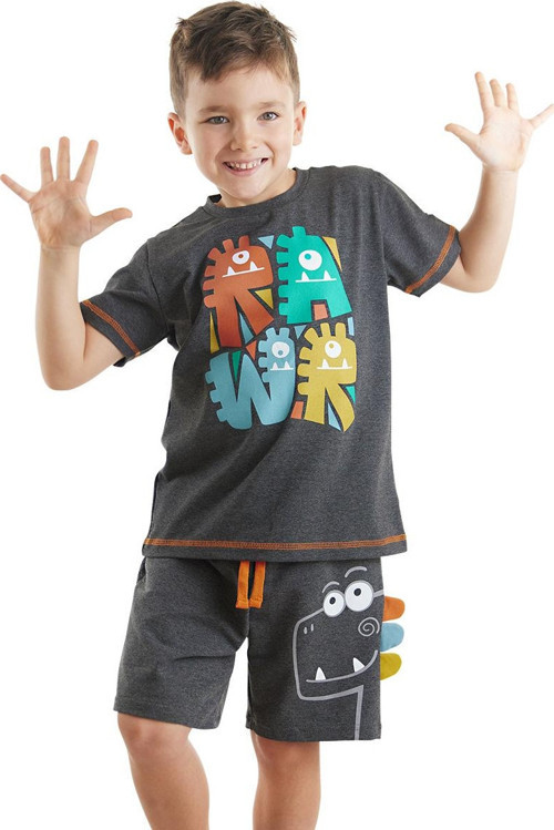 Rawr Dino Erkek Çocuk Yazlık T-shirt Şort Takım