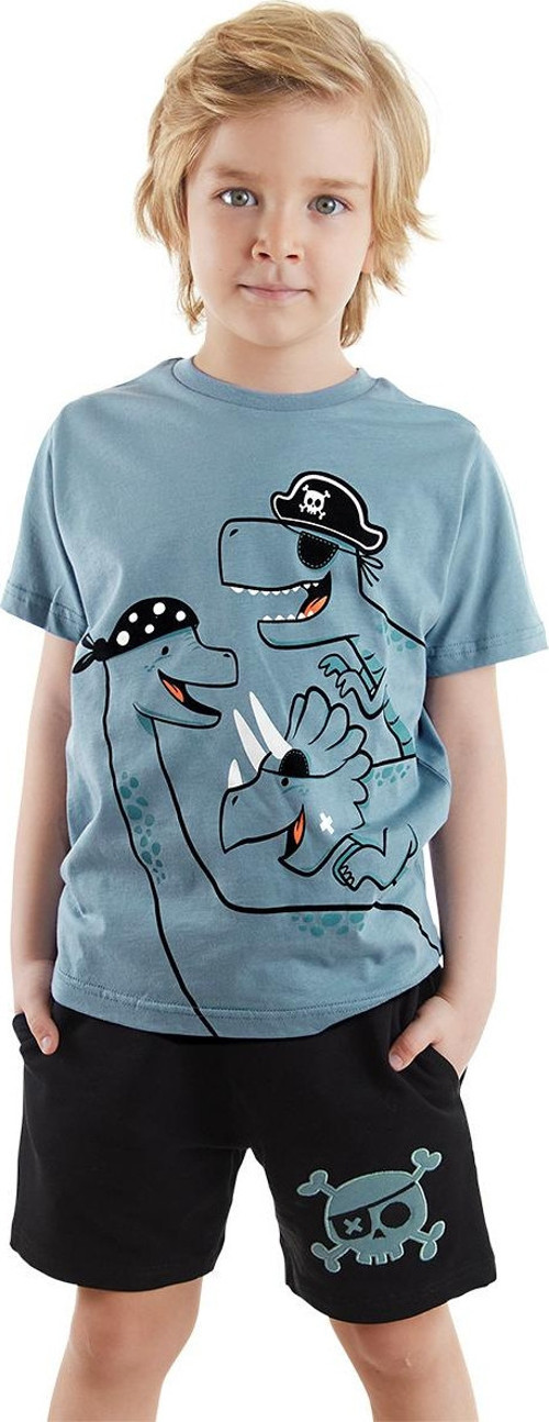 Korsan Dinolar Erkek Çocuk Yazlık T-shirt Şort Takım