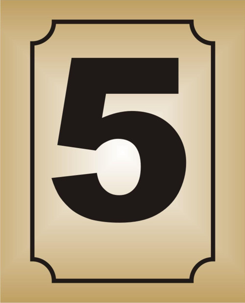 5Cm Kapı Numarası Masa, Dolap No ,Aliminyum Metal Numara Arkası Yapışkanlı Altın Renkli