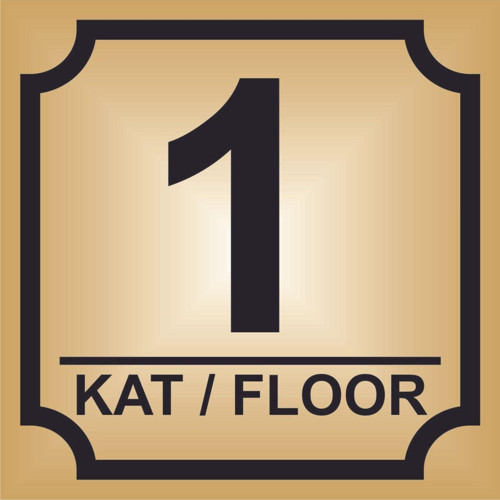 Apartman Kat Numarası Aliminyum Aynalı Gümüş Metal Levha 15X15Cm