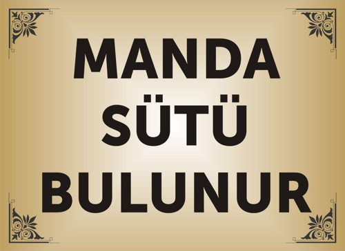 Manda Sütü Bulunur Levhası , Aliminyum Gold Parlak Renkli Metal Levha 19X26Cm